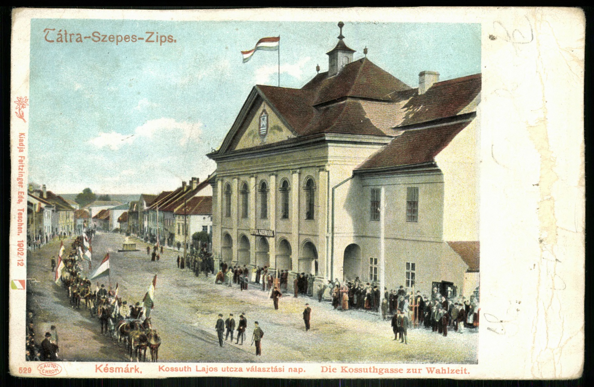Késmárk Kossuth Lajos utca választási nap. (Magyar Kereskedelmi és Vendéglátóipari Múzeum CC BY-NC-ND)