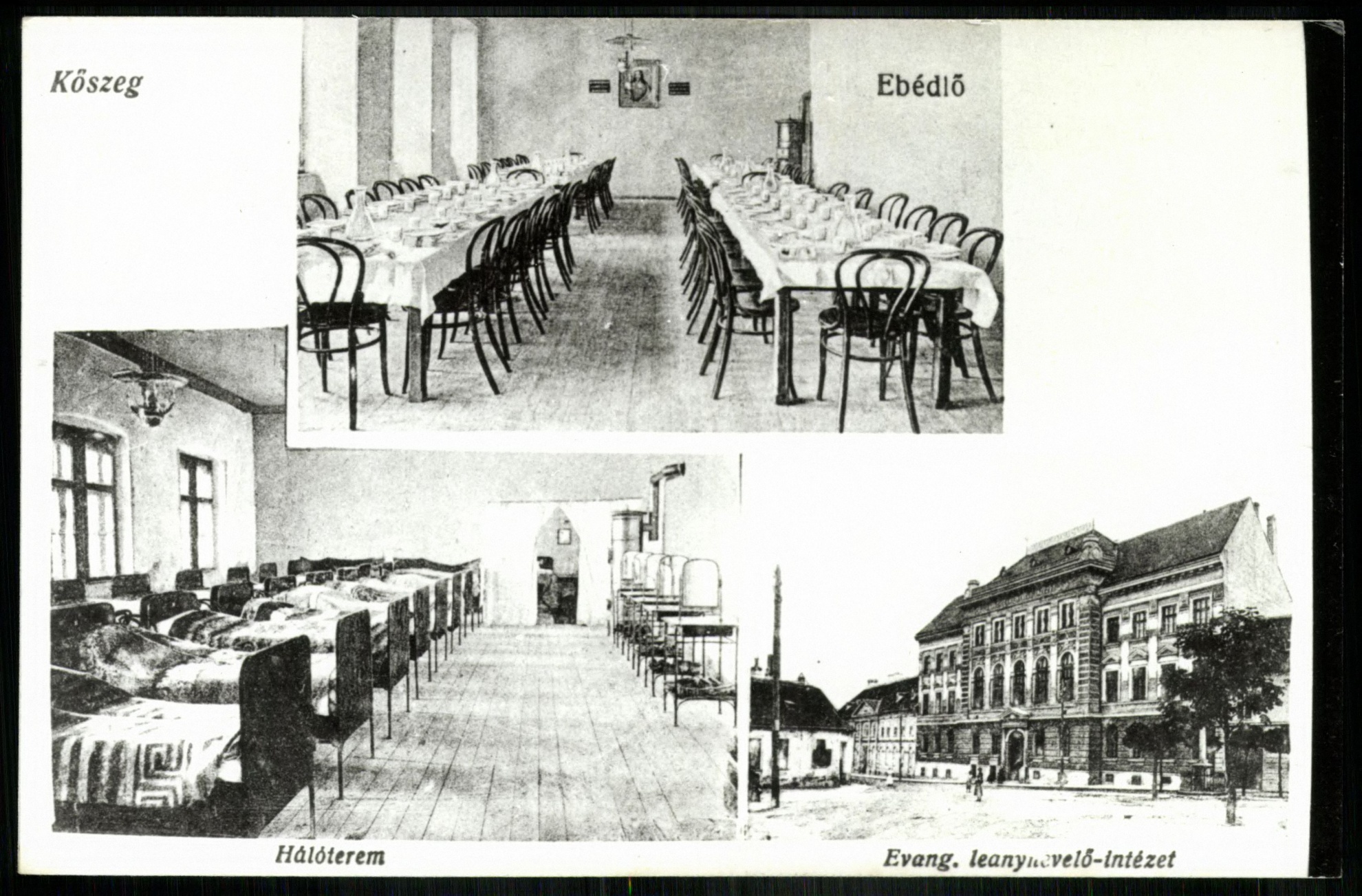 Kőszeg Evengélikus leánynevelő intézet, Ebédlő, Hálóterem (Magyar Kereskedelmi és Vendéglátóipari Múzeum CC BY-NC-ND)