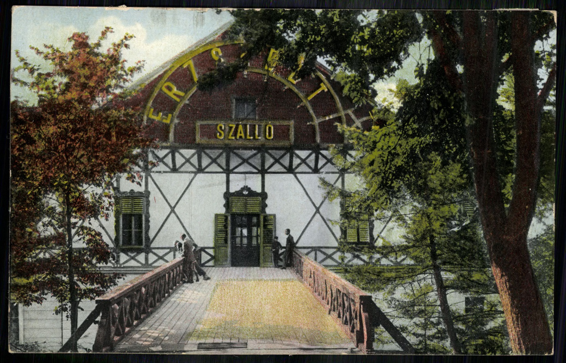 Parádfürdő Ezsébet szálló felső bejárata (Magyar Kereskedelmi és Vendéglátóipari Múzeum CC BY-NC-ND)