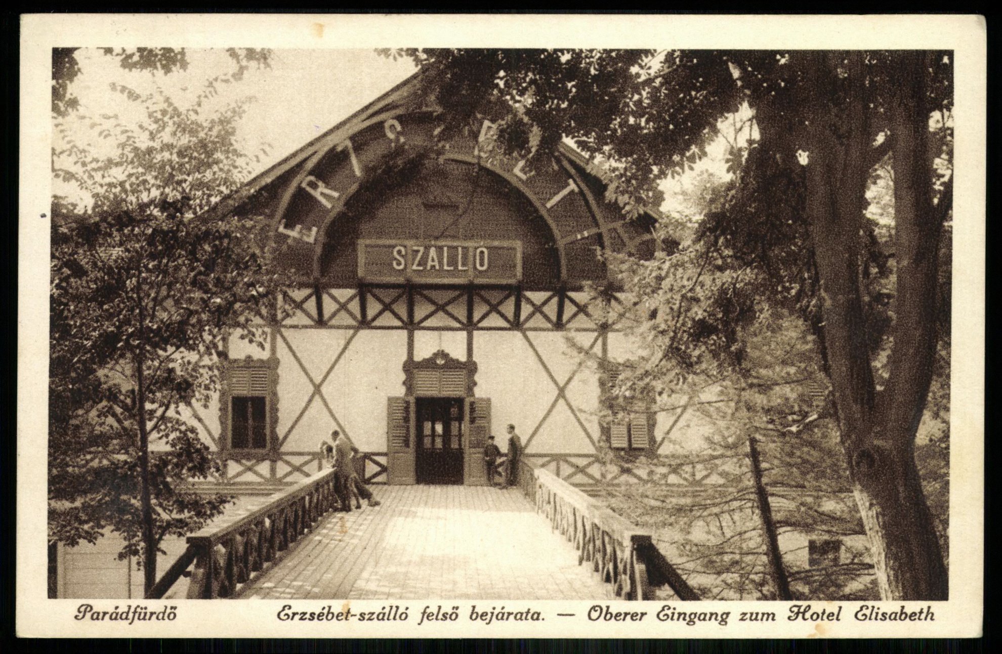 Parádfürdő Erzsébet szálló felső bejárata (Magyar Kereskedelmi és Vendéglátóipari Múzeum CC BY-NC-ND)