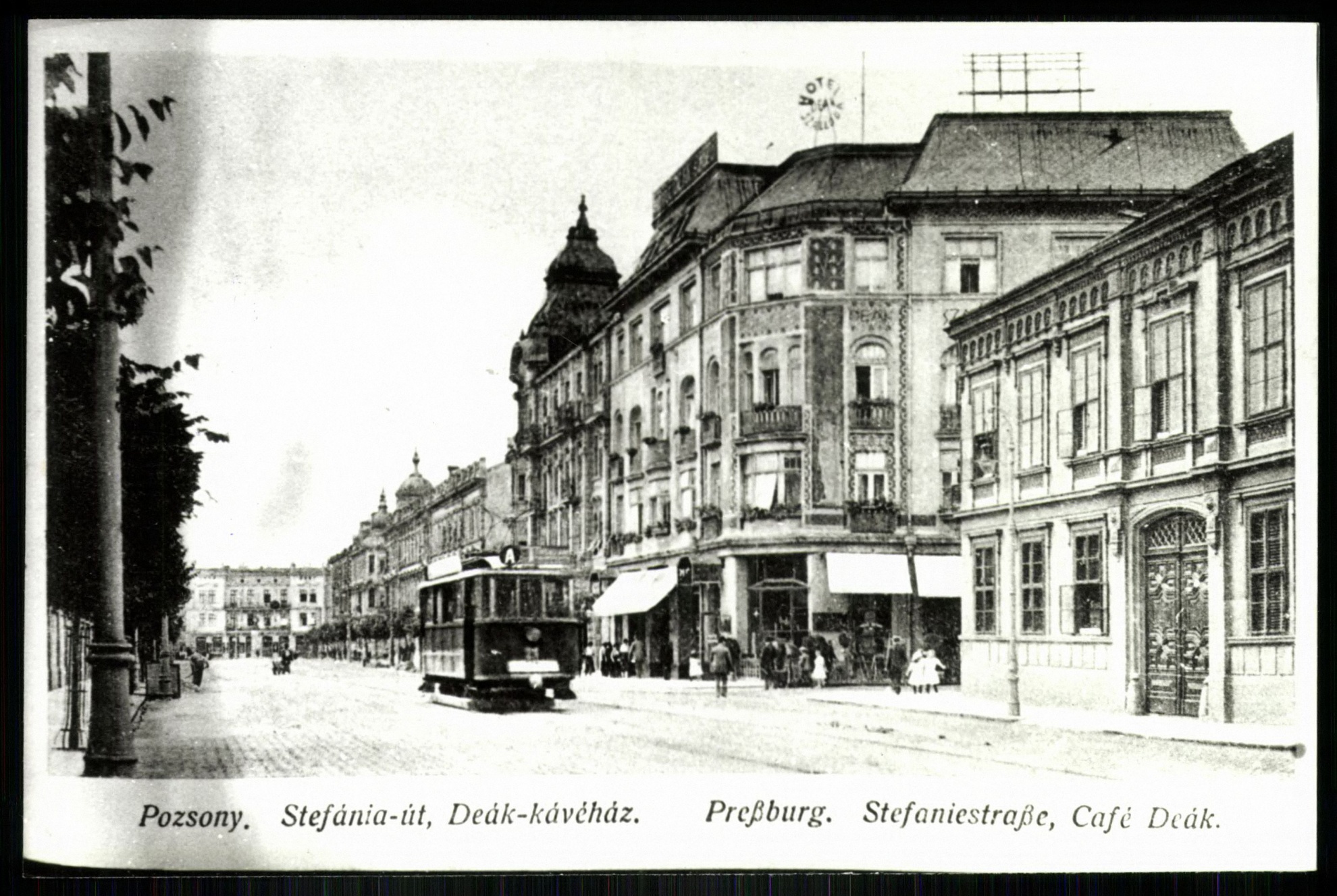 Pozsony Stefánia út, Deák Szálloda (és kávéház) (Magyar Kereskedelmi és Vendéglátóipari Múzeum CC BY-NC-ND)