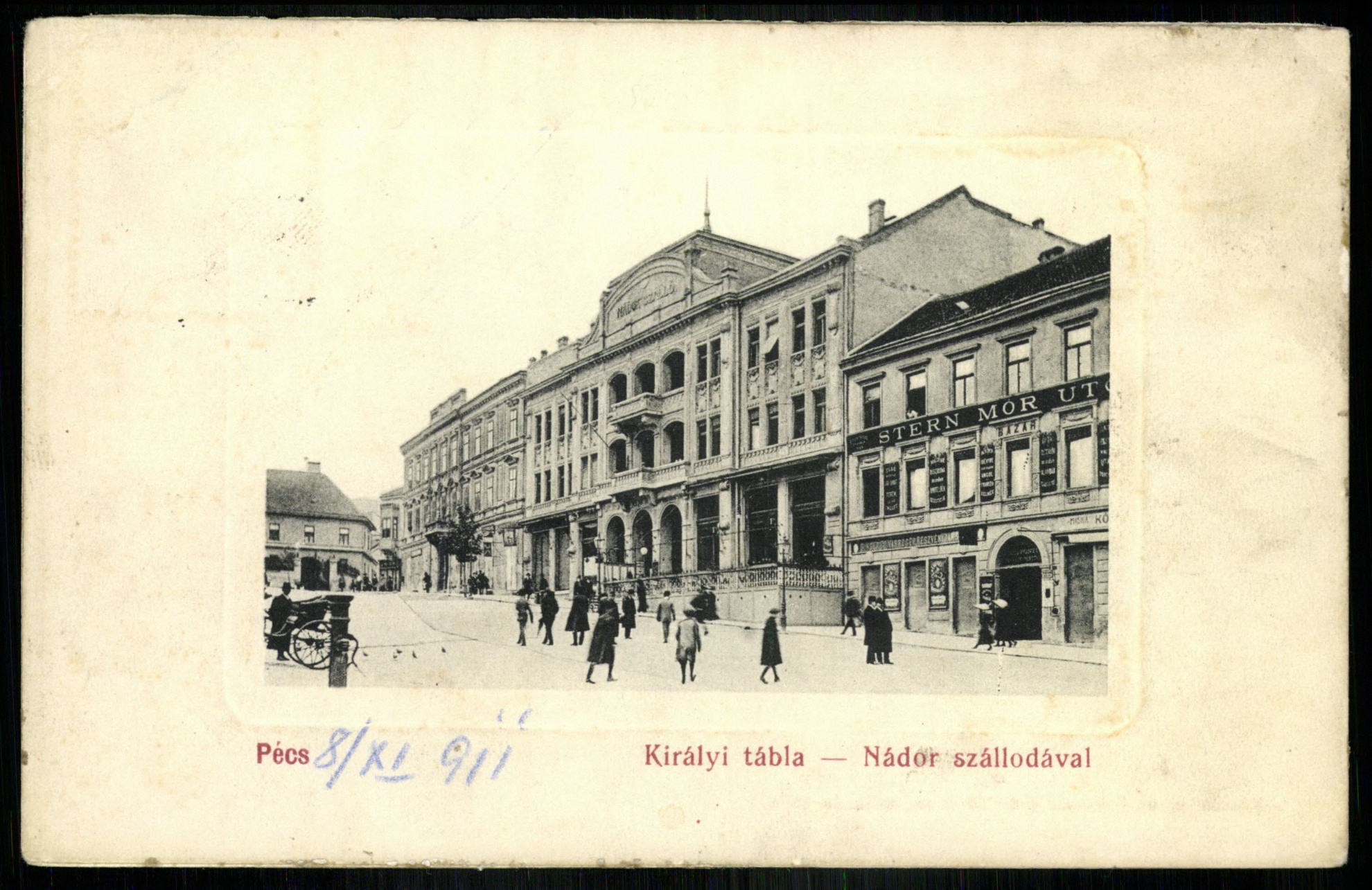 Pécs Királyi tábla - Nádor szállodával (Magyar Kereskedelmi és Vendéglátóipari Múzeum CC BY-NC-ND)