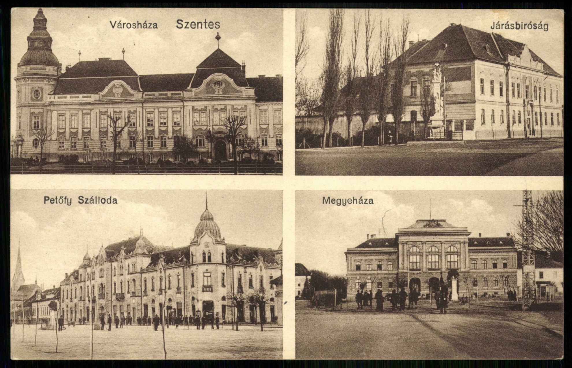 Szentes Városháza, Járásbíróság, Petőfi Szálloda, Megyeháza (Magyar Kereskedelmi és Vendéglátóipari Múzeum CC BY-NC-ND)