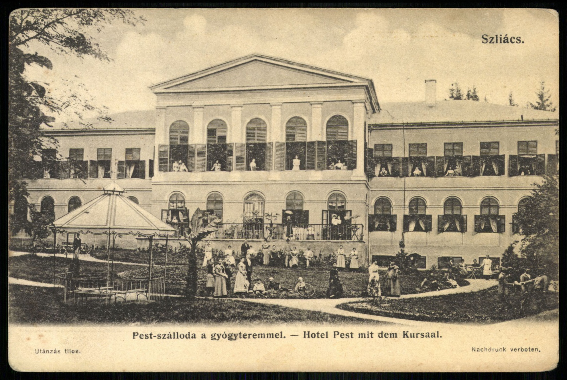 Szliács Pest szálloda a gyógyteremmel (Magyar Kereskedelmi és Vendéglátóipari Múzeum CC BY-NC-ND)