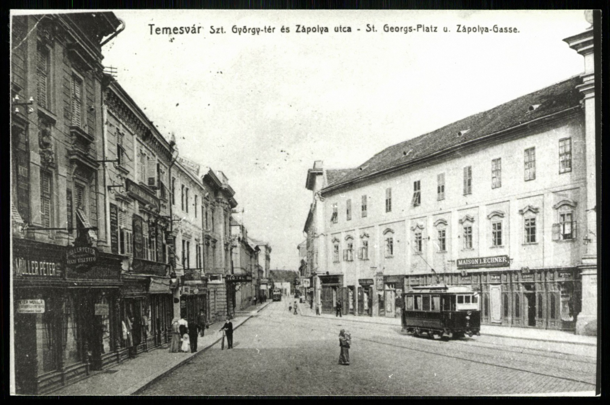 Temesvár Szent György tér és Zápolya utca. Hotel (Magyar Kereskedelmi és Vendéglátóipari Múzeum CC BY-NC-ND)