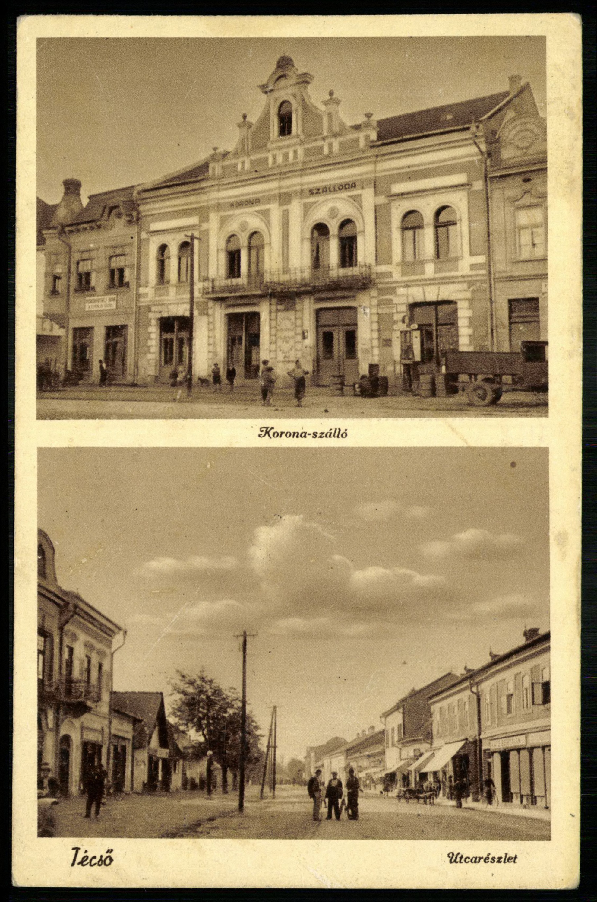 Técső Korona szálló, Utcarészlet (Magyar Kereskedelmi és Vendéglátóipari Múzeum CC BY-NC-ND)