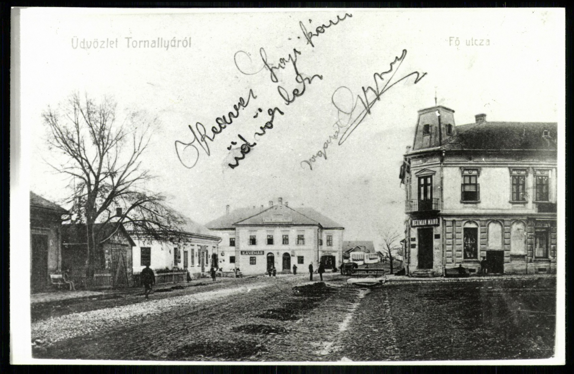 Tornallya Fő utca. Fehérló Szálloda. Kávéház. Bor, sör, étterem (Magyar Kereskedelmi és Vendéglátóipari Múzeum CC BY-NC-ND)