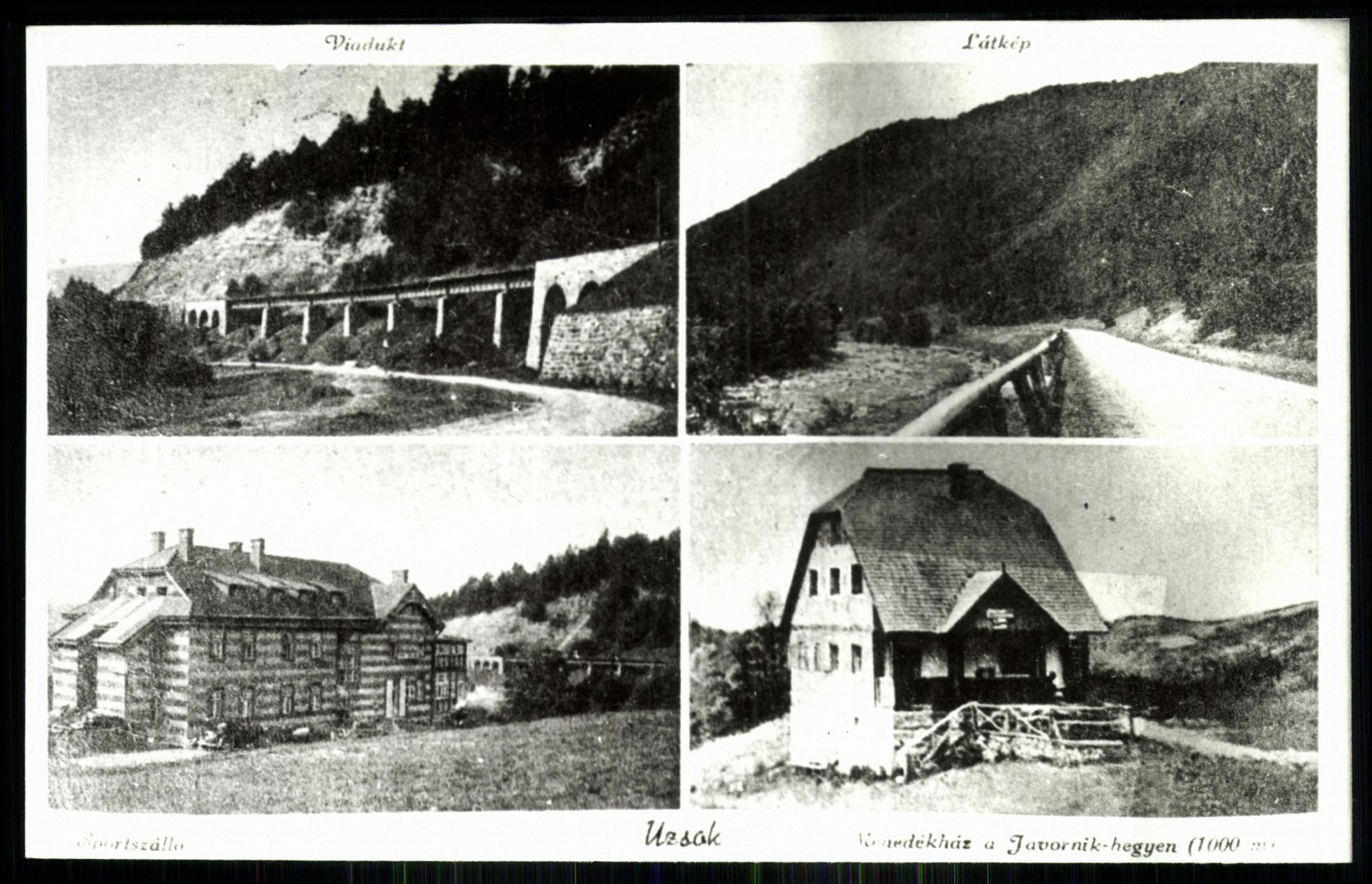 Uzsok Viadukt, Látkép, Sportszálló, Menedékház a Javornik-hegyen (1000 m) (Magyar Kereskedelmi és Vendéglátóipari Múzeum CC BY-NC-ND)