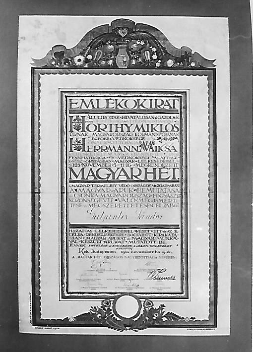 Emlékokirat Magyar Hét Budapest 1928. (Magyar Kereskedelmi és Vendéglátóipari Múzeum CC BY-NC-ND)