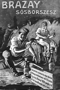 Reklámplakát Brázay sósborszesz I. világháború