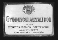 Borcímke Gyöngyös-Visontai Bortermelők Szövetkezete Gyöngyös 1906.
