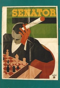 Reklámplakát Senator extra cigaretta Budapest 1920.