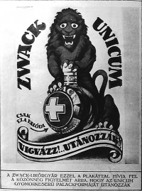 Hirdetés Zwack Unicum Budapest 1927.