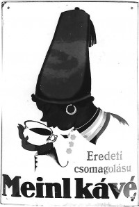 Jancsó Dezső fűszerüzletének oldaltáblája, Esztergom 1890.