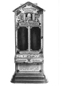 Stollwerck édességautomata, 1906.