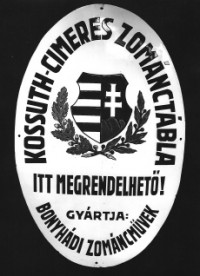 Zománctábla reklám Bonyhádi Zománcművek Hidas 1949.
