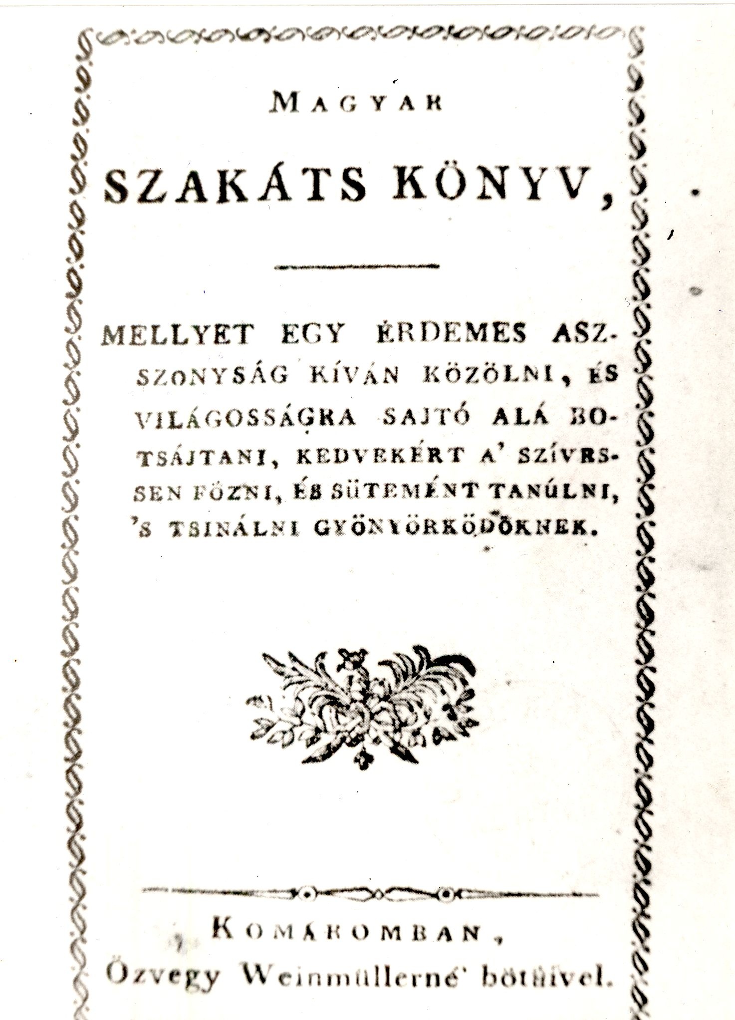 Magyar Szakáts Könyv Komáromban (Magyar Kereskedelmi és Vendéglátóipari Múzeum CC BY-NC-ND)