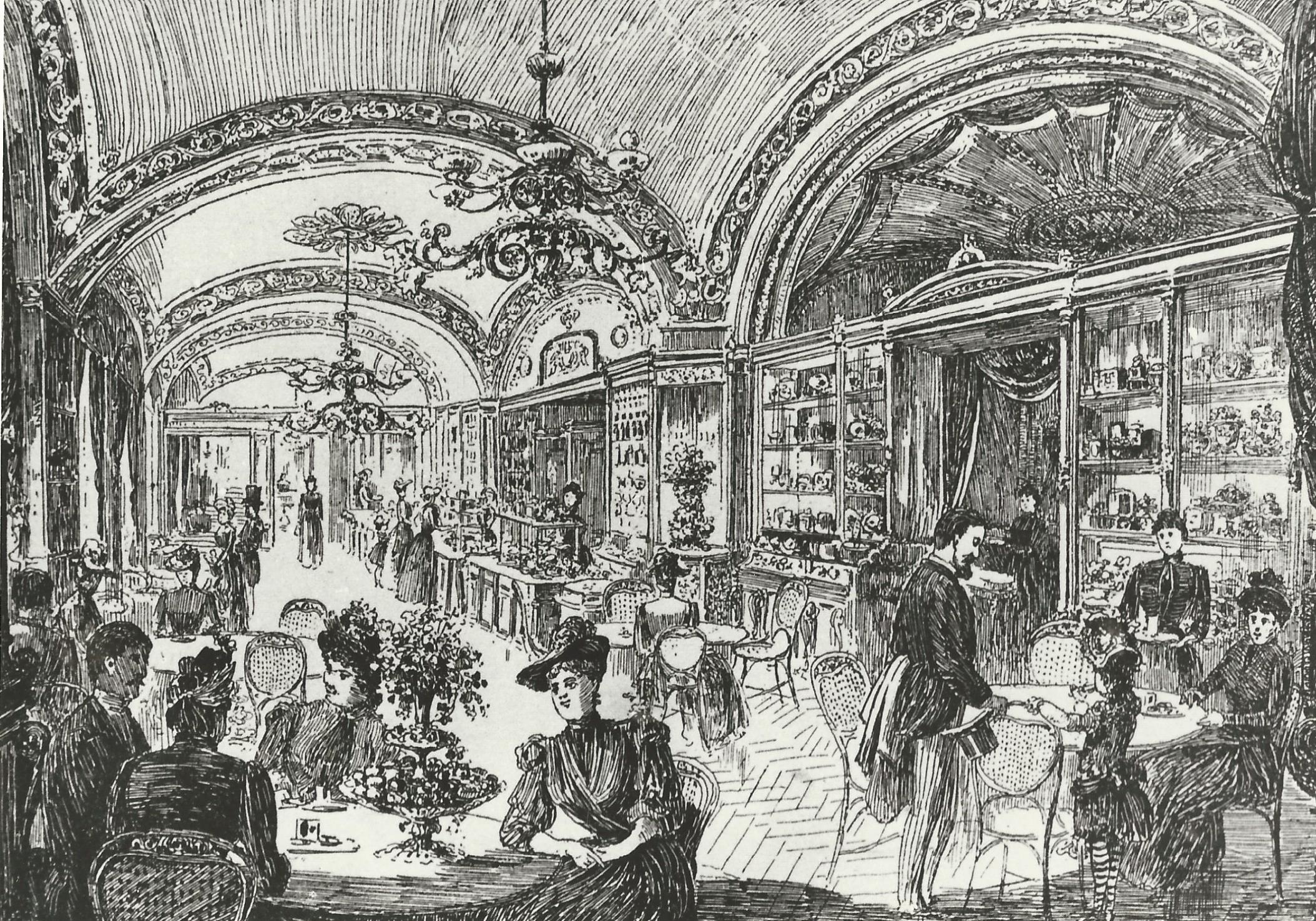 Gerbeaud Cukrászda, Budapest 1891. (Magyar Kereskedelmi és Vendéglátóipari Múzeum CC BY-NC-ND)