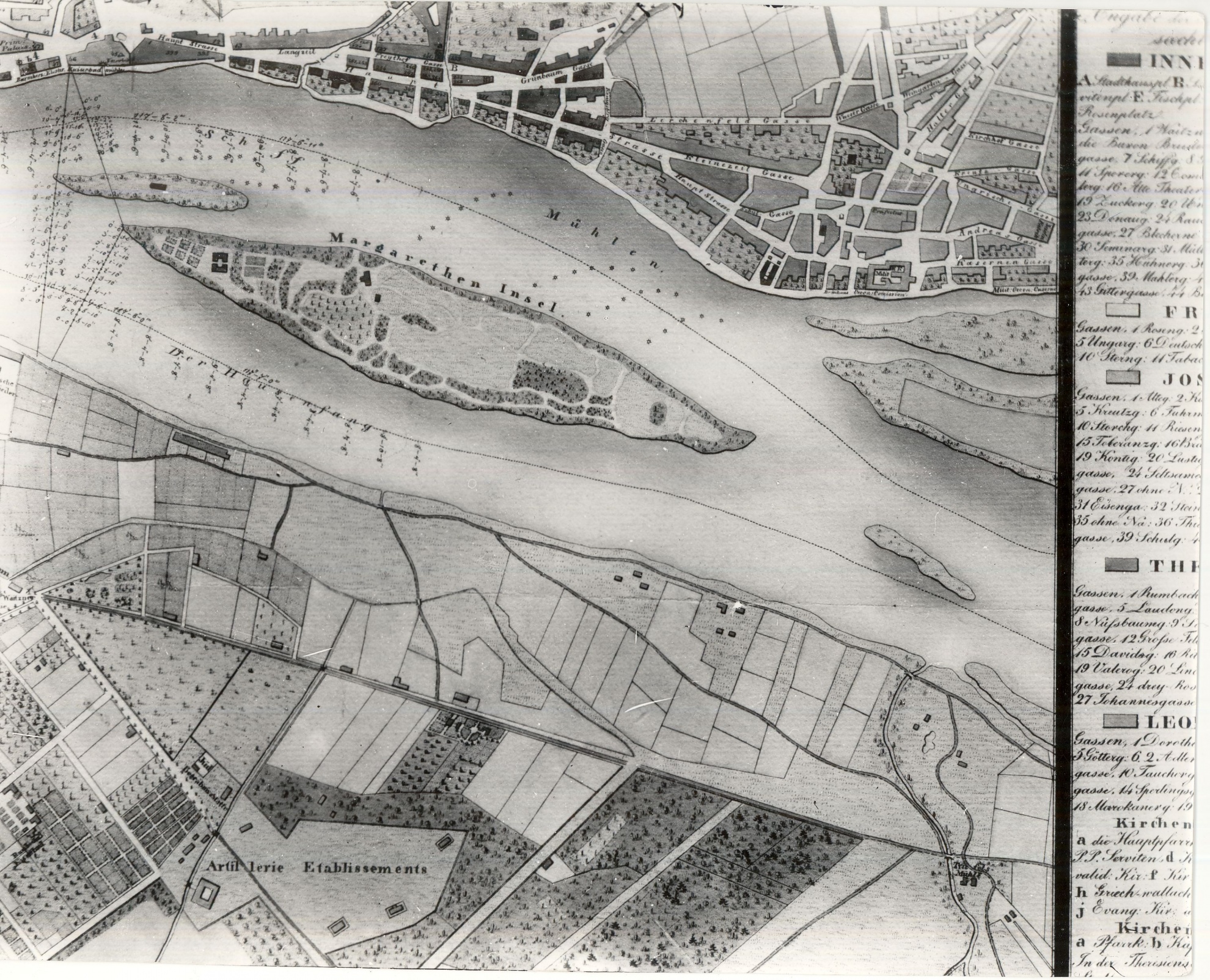 Margitsziget az 1930-as években, térképrészlet (Magyar Kereskedelmi és Vendéglátóipari Múzeum CC BY-NC-ND)