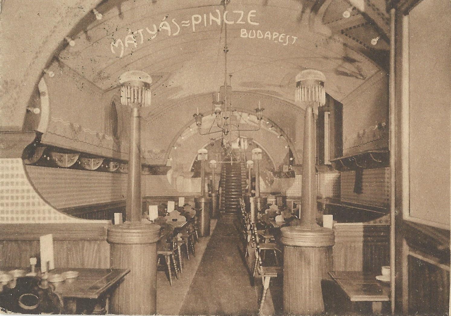 Mátyás Pince Étterem, Budapest 1912. (Magyar Kereskedelmi és Vendéglátóipari Múzeum CC BY-NC-ND)