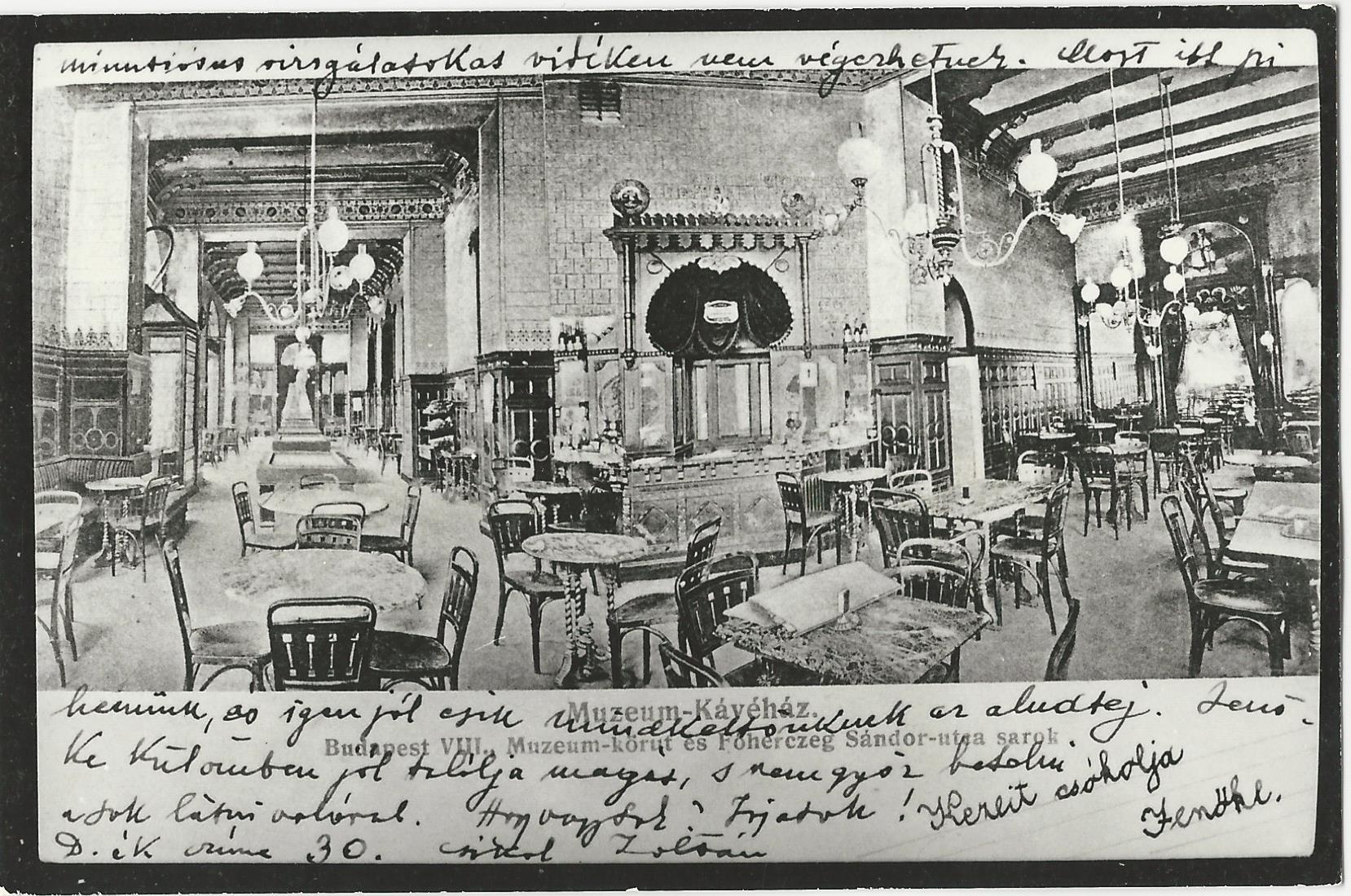 Múzeum Kávéház és Étterem, Budapest 1914. (Magyar Kereskedelmi és Vendéglátóipari Múzeum CC BY-NC-ND)