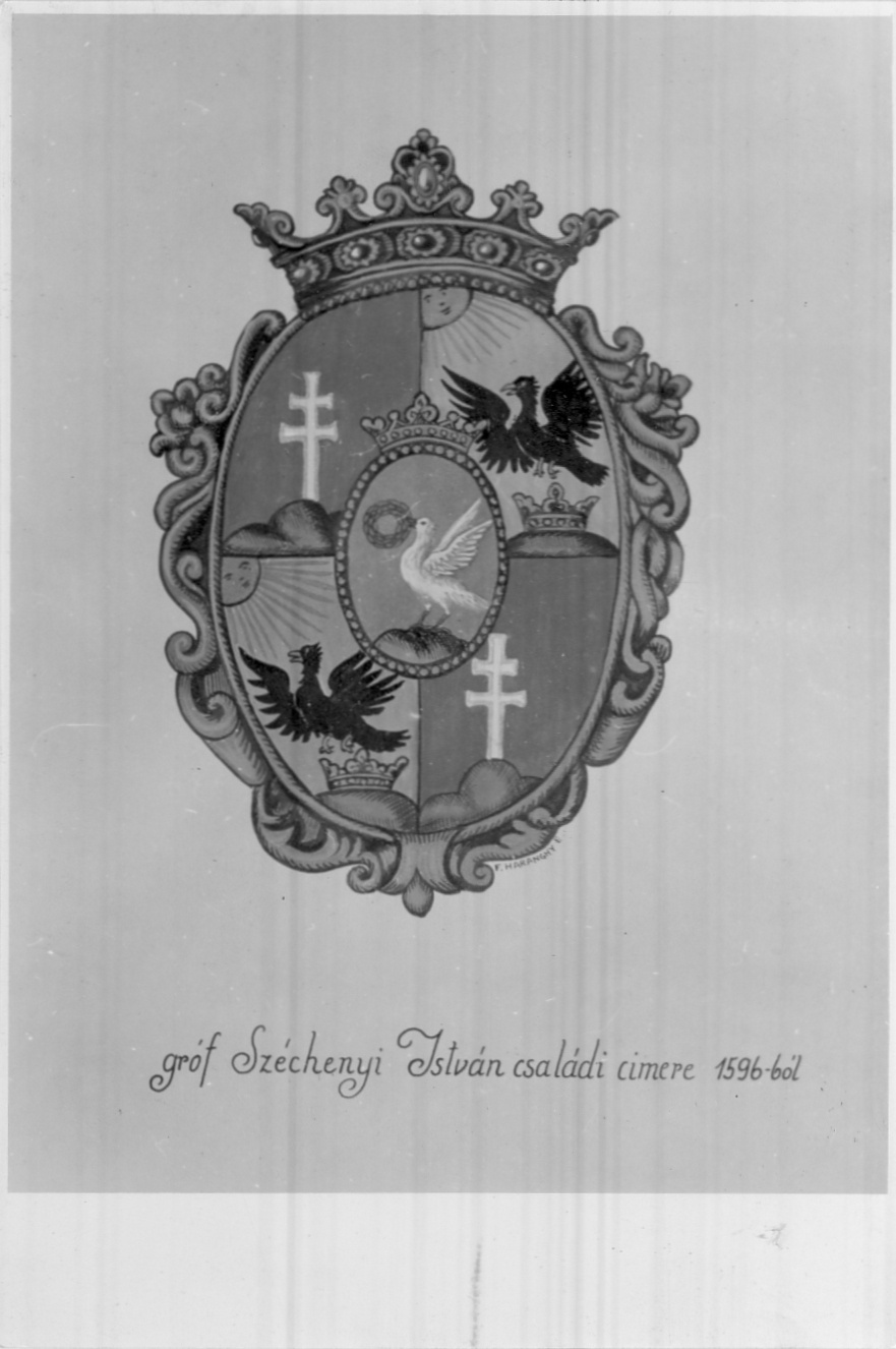 Gróf Széchenyi István családi címere 1596-ból (Magyar Kereskedelmi és Vendéglátóipari Múzeum CC BY-NC-ND)