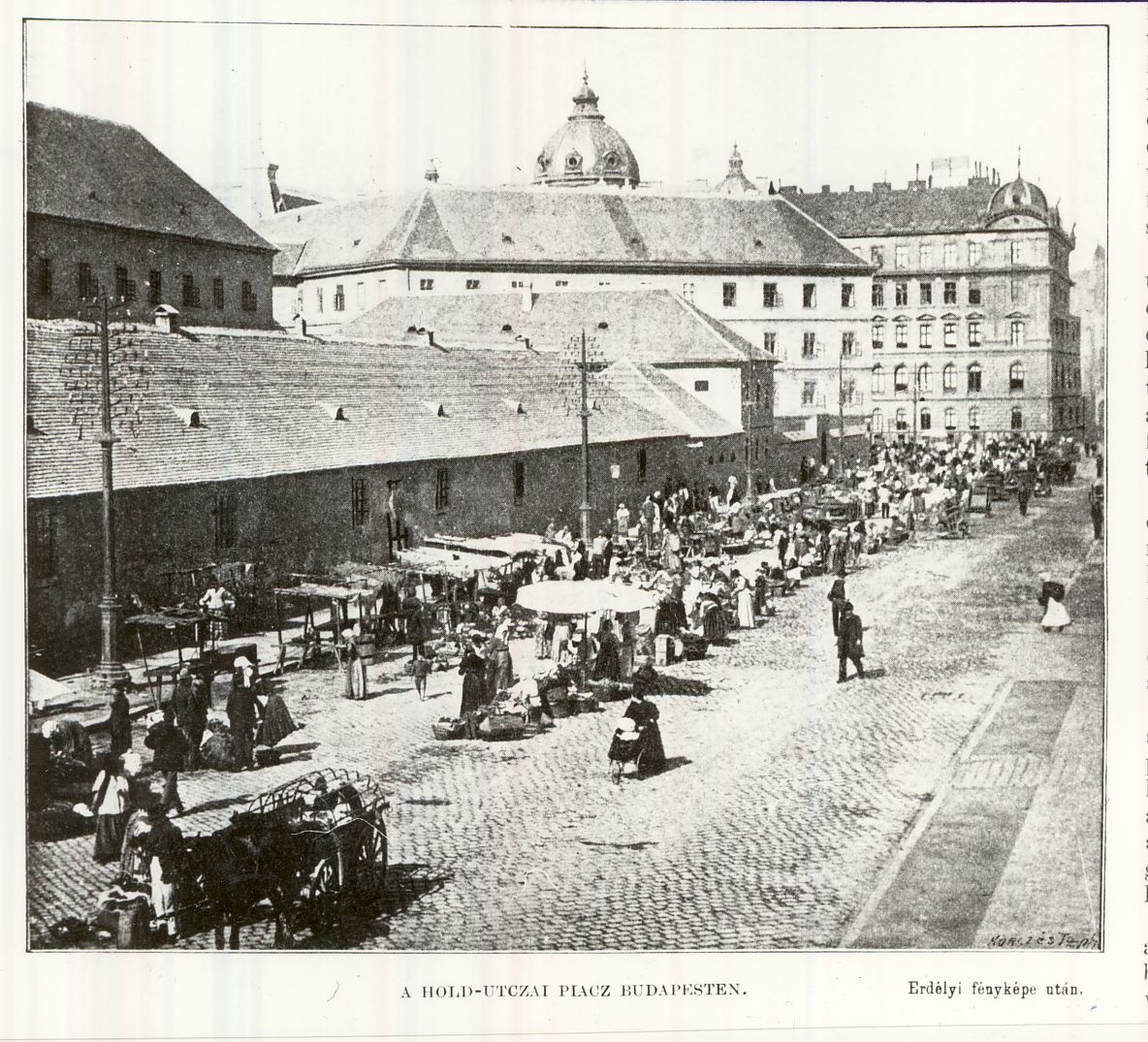 Piac a Hold utcában Budapest 1897. (Magyar Kereskedelmi és Vendéglátóipari Múzeum CC BY-NC-ND)