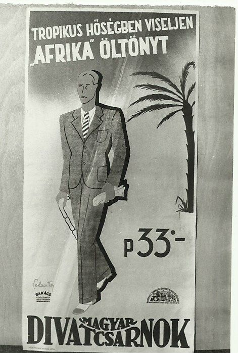 Afrika öltönyt a Divatcsarnokból, Budapest 1937. (Magyar Kereskedelmi és Vendéglátóipari Múzeum CC BY-NC-ND)