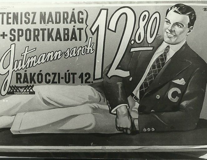 Tenisz nadrág, sportkabát - Gutmann-sarok, 1939. (Magyar Kereskedelmi és Vendéglátóipari Múzeum CC BY-NC-ND)