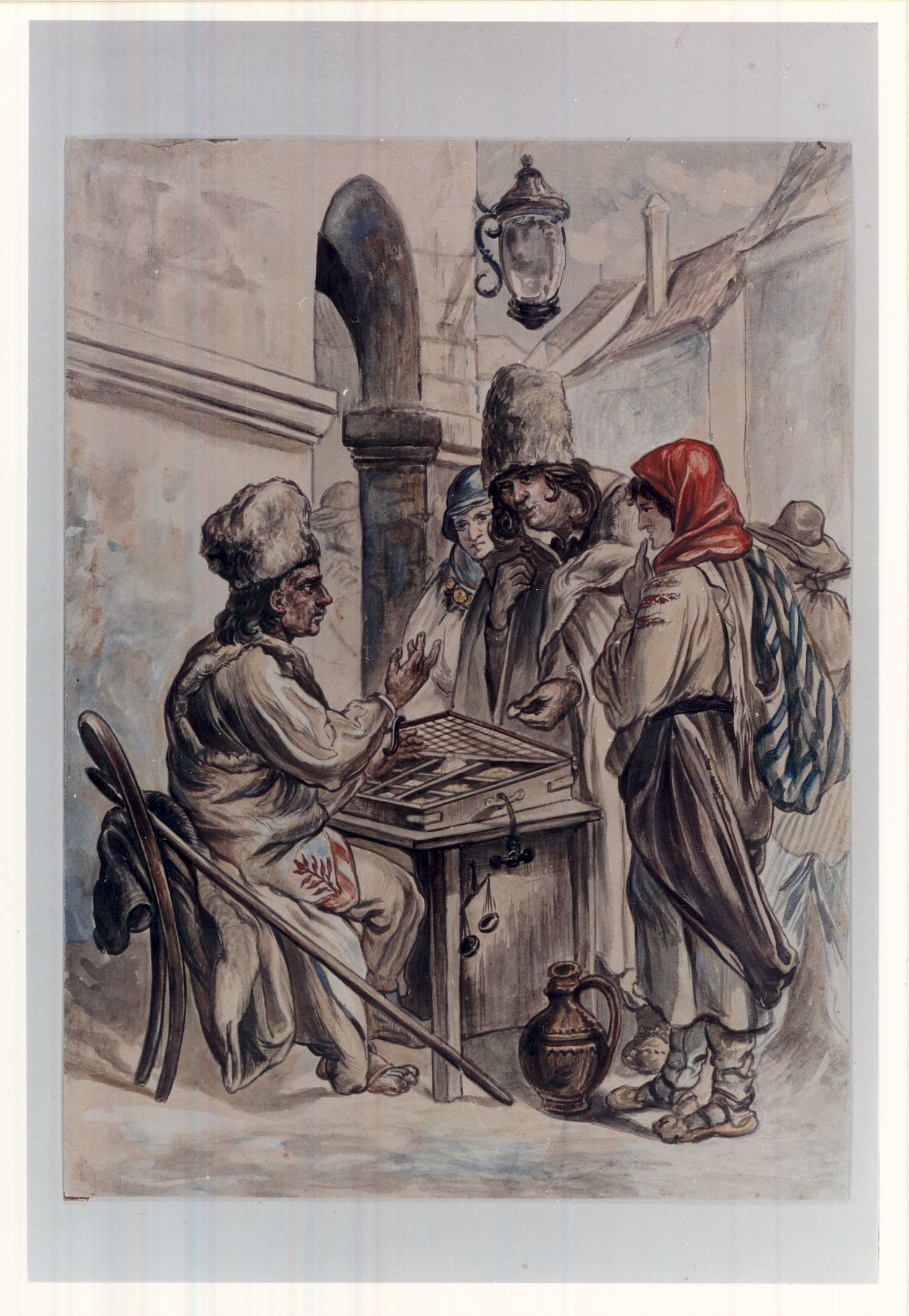 Pénzváltó Brassóban a XIX. század végén (Magyar Kereskedelmi és Vendéglátóipari Múzeum CC BY-NC-ND)
