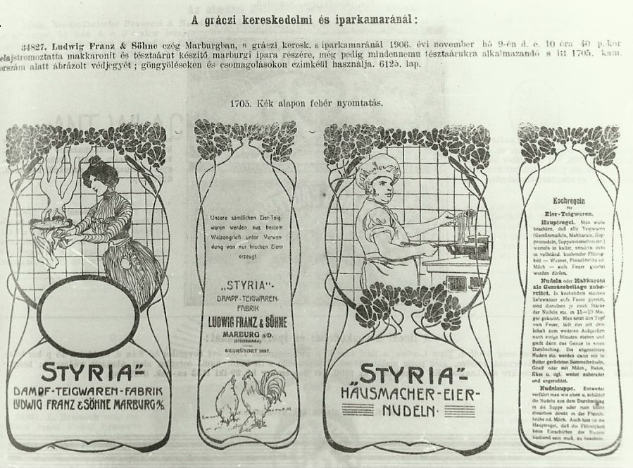 &quot;STYRIA&quot;  makkaroni és tésztaárú (Magyar Kereskedelmi és Vendéglátóipari Múzeum CC BY-NC-ND)