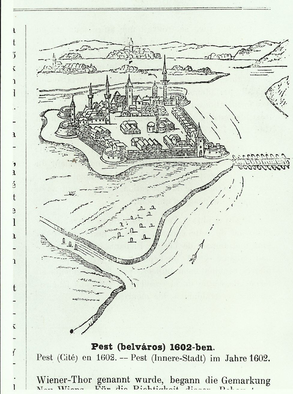 Pest Belváros 1602-ben (Magyar Kereskedelmi és Vendéglátóipari Múzeum CC BY-NC-ND)