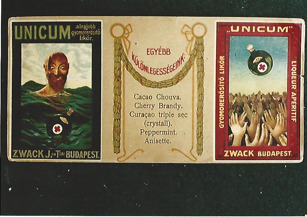 Zwack Unicum számolócédula (Magyar Kereskedelmi és Vendéglátóipari Múzeum CC BY-NC-ND)