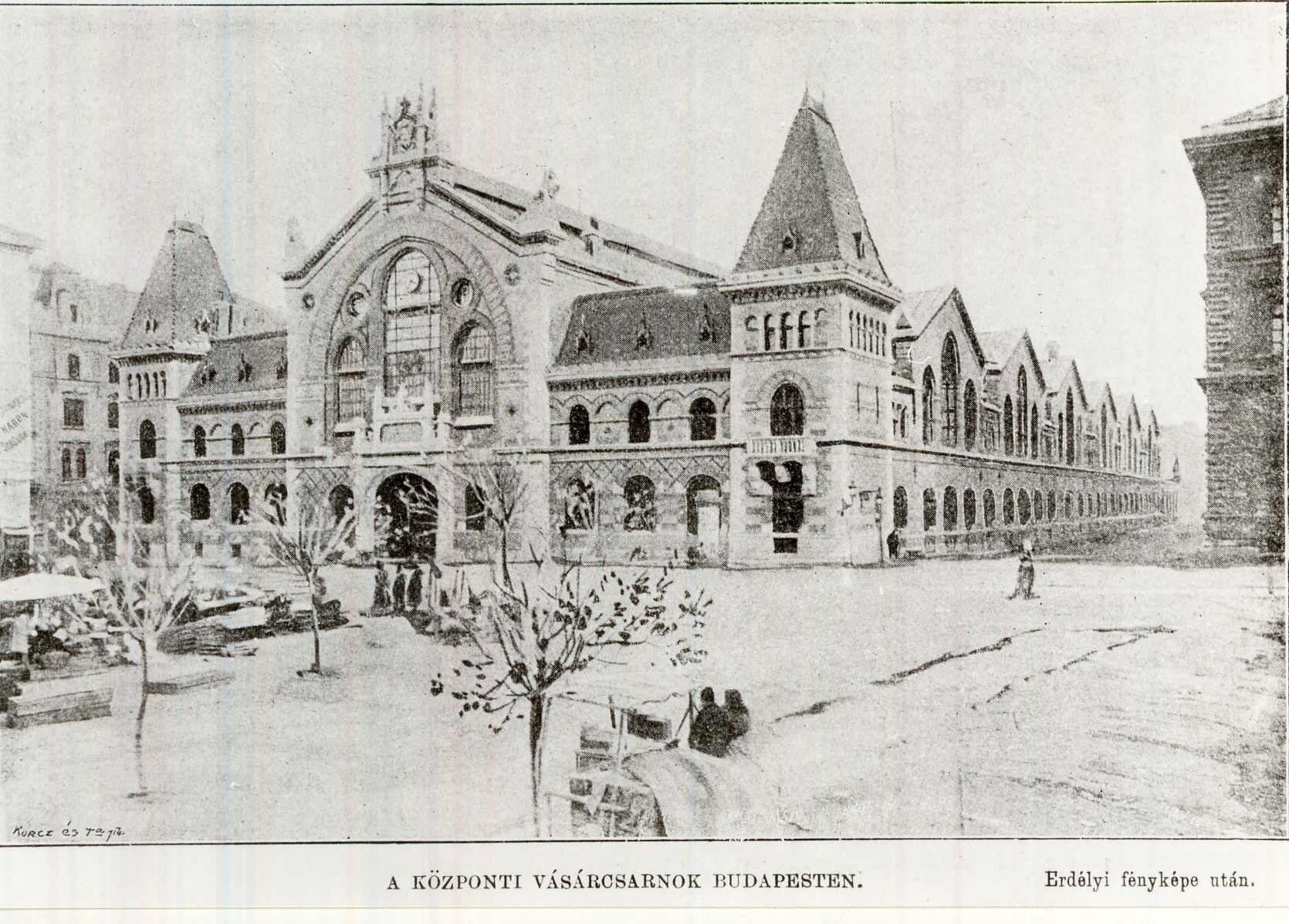 Központi Vásárcsarnok épülete Budapest 1896. (Magyar Kereskedelmi és Vendéglátóipari Múzeum CC BY-NC-ND)