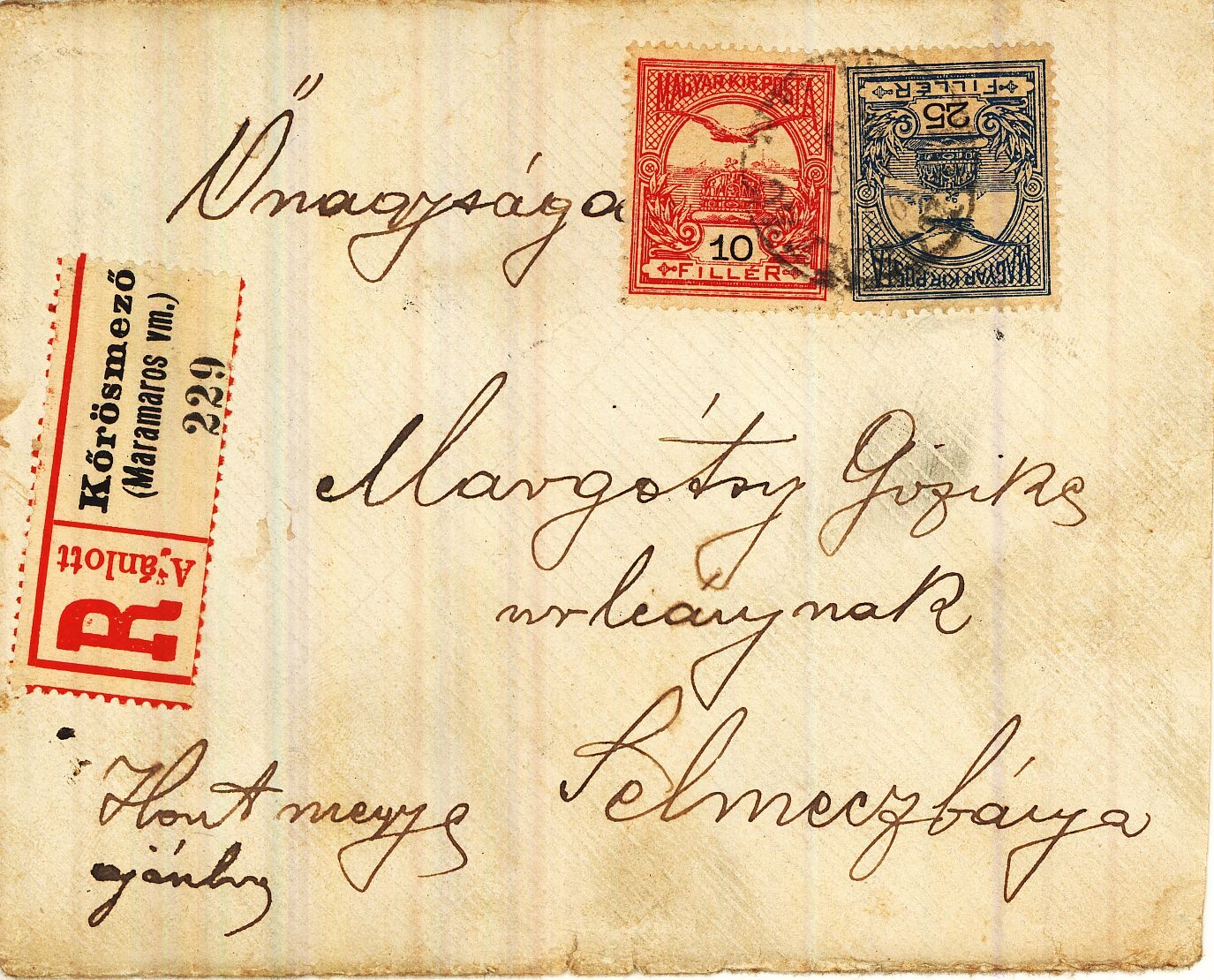 Margótsy Gizella, a későbbi Bakkay Józsefnének írt levél borítékja 1906 (Magyar Kereskedelmi és Vendéglátóipari Múzeum CC BY-NC-ND)