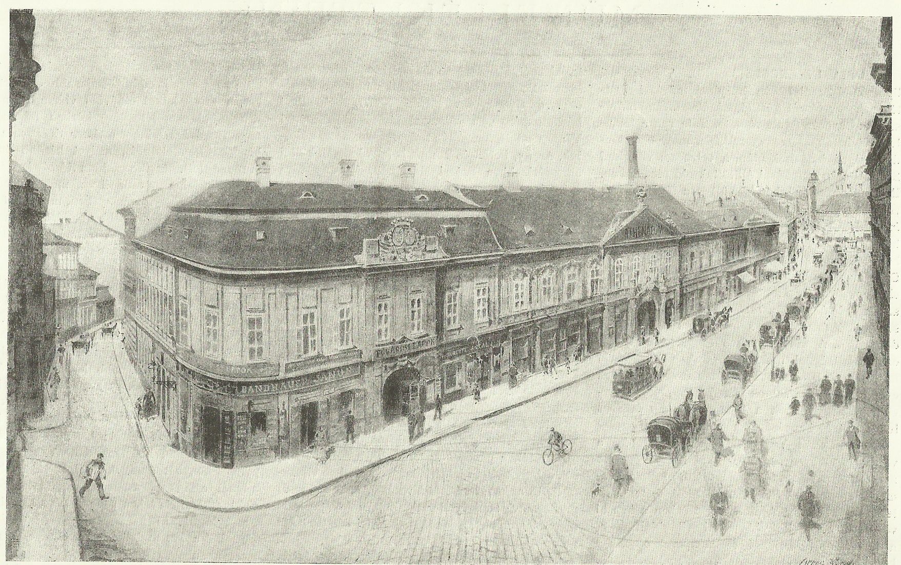 Ferencziek-tere régi állapotban (Magyar Kereskedelmi és Vendéglátóipari Múzeum CC BY-NC-ND)