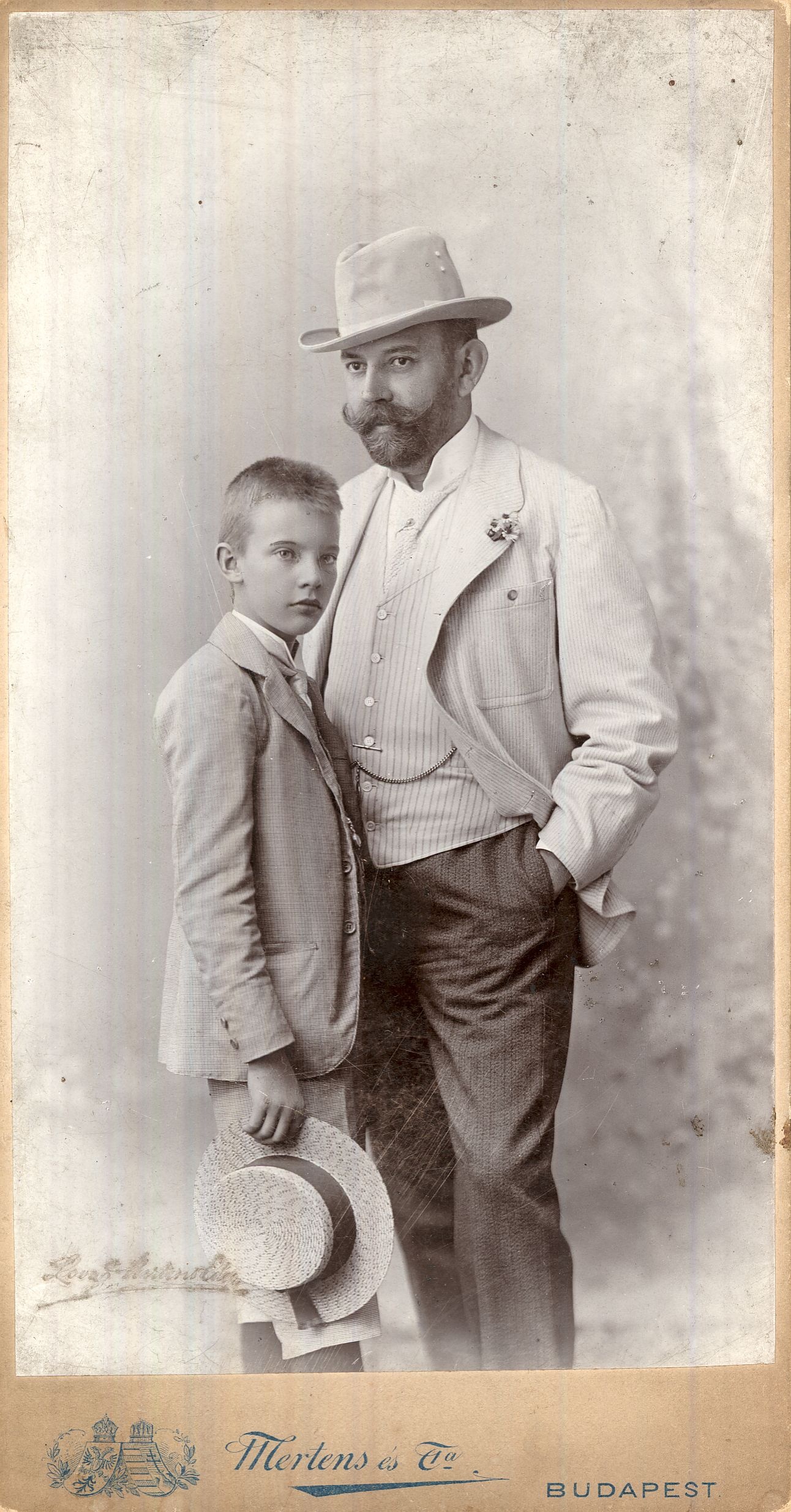 Weszely István és Köhler Ferenc (Ferike) portréja Budapest 1899. (Magyar Kereskedelmi és Vendéglátóipari Múzeum CC BY-NC-ND)