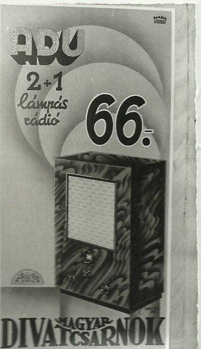 ADU 2 + 1 lámpás rádió (Magyar Kereskedelmi és Vendéglátóipari Múzeum CC BY-NC-ND)