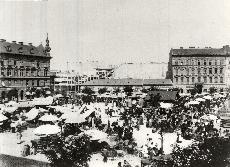Piac az István téren Budapest (Magyar Kereskedelmi és Vendéglátóipari Múzeum CC BY-NC-ND)