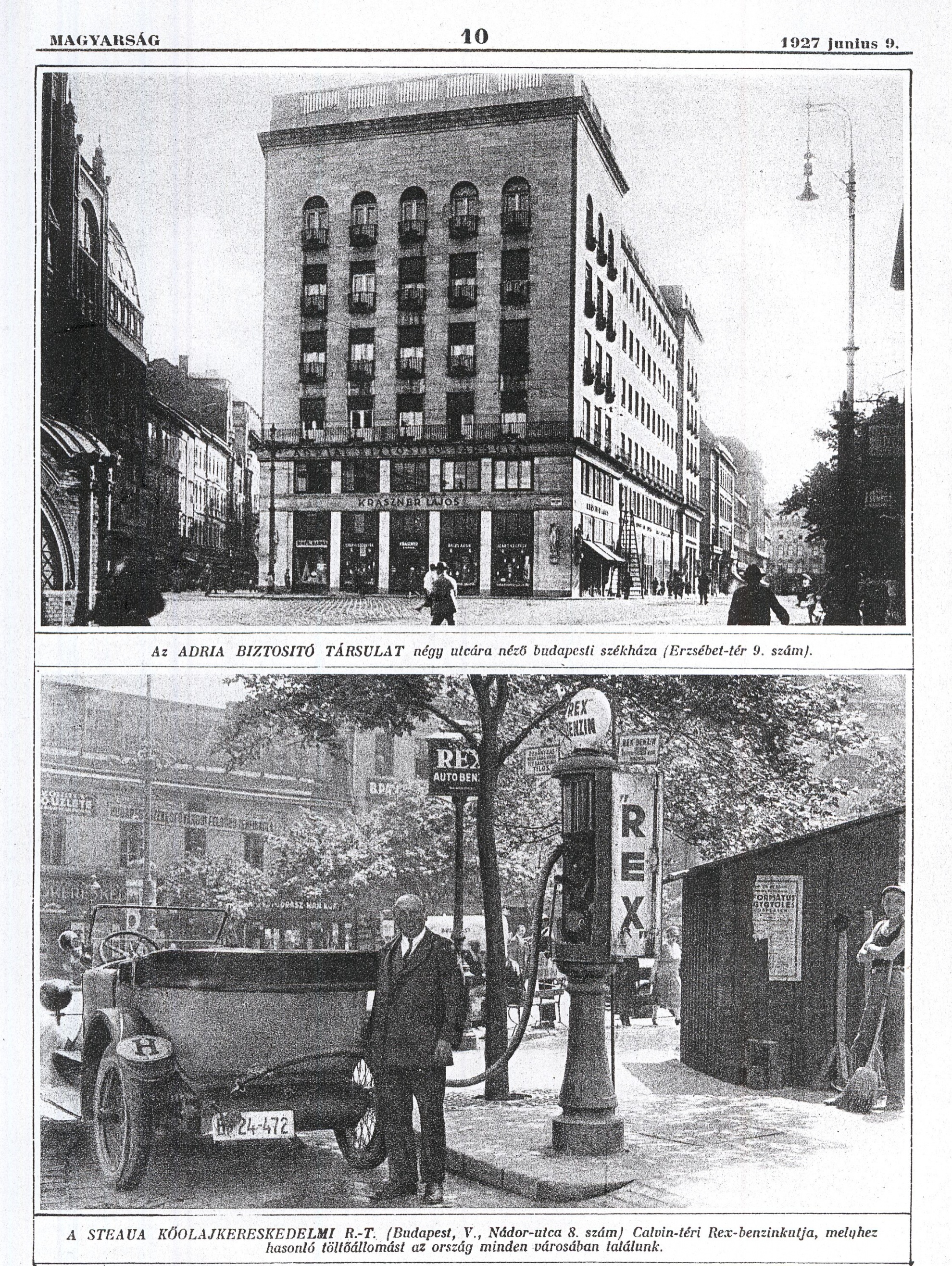 Adria Biztosító Társulat budapesti székháza Budapest 1927. (Magyar Kereskedelmi és Vendéglátóipari Múzeum CC BY-NC-ND)