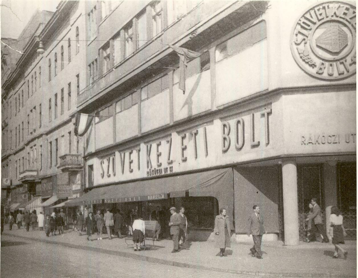 Szövetkezeti bolt Budapest 1948. (Magyar Kereskedelmi és Vendéglátóipari Múzeum CC BY-NC-ND)