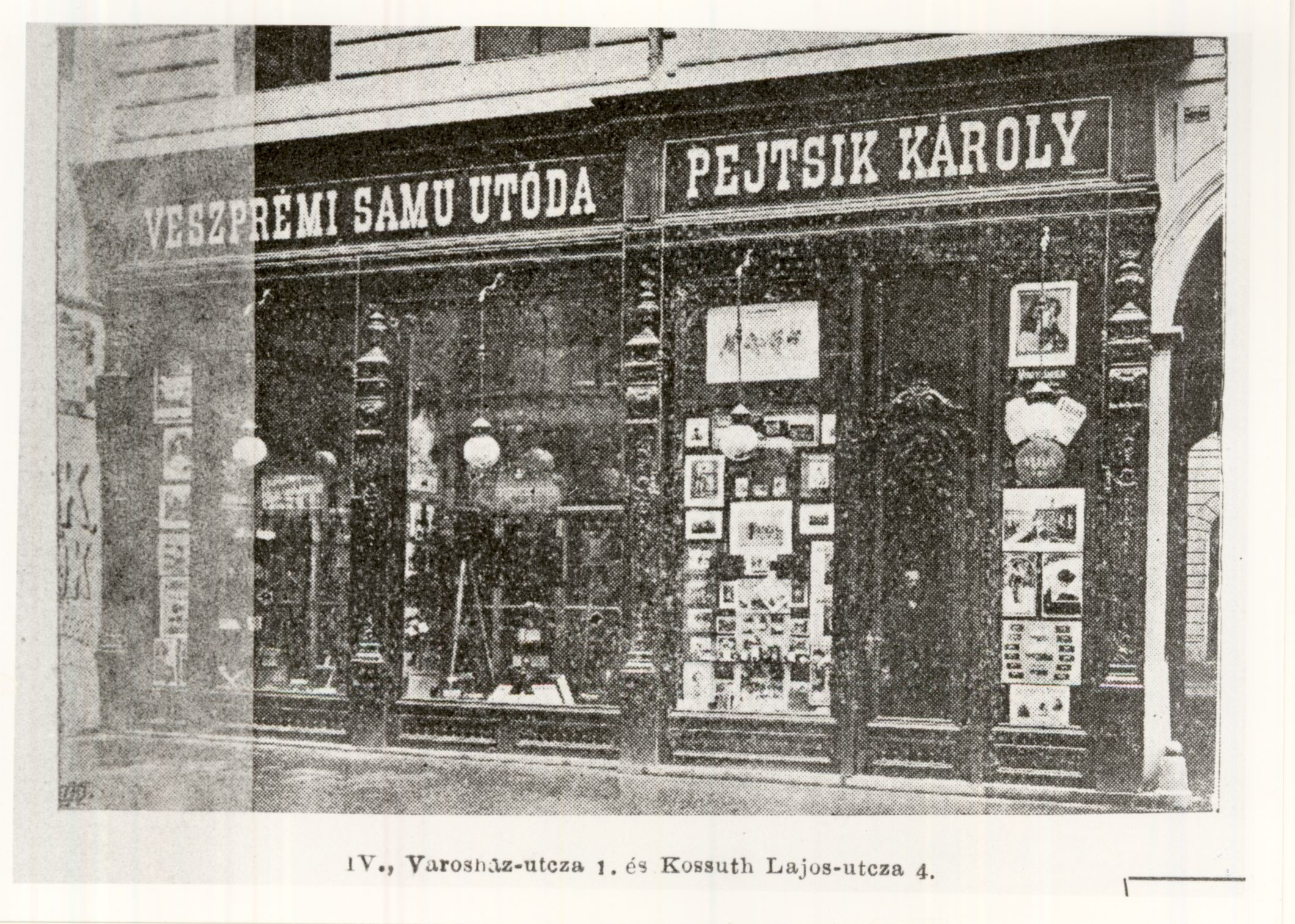Veszprémi Samu utóda és Pejtsik Károly üzete (Magyar Kereskedelmi és Vendéglátóipari Múzeum CC BY-NC-ND)