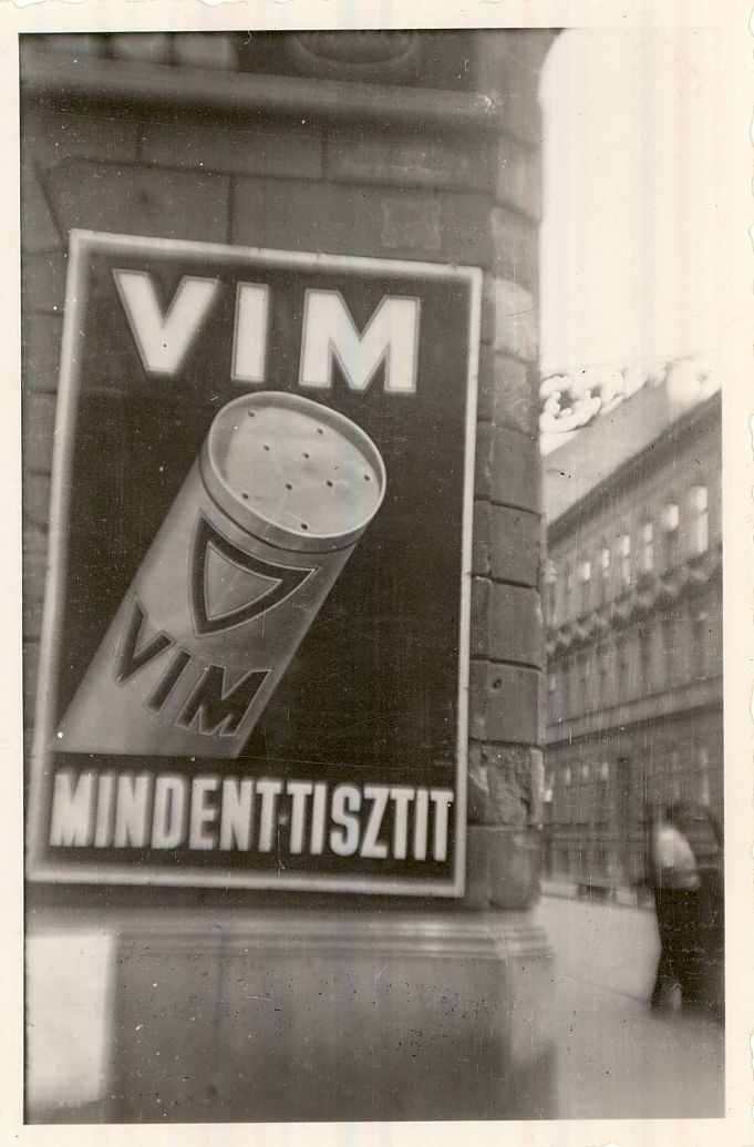 VIM fali reklám Budapest 1948. (Magyar Kereskedelmi és Vendéglátóipari Múzeum CC BY-NC-ND)