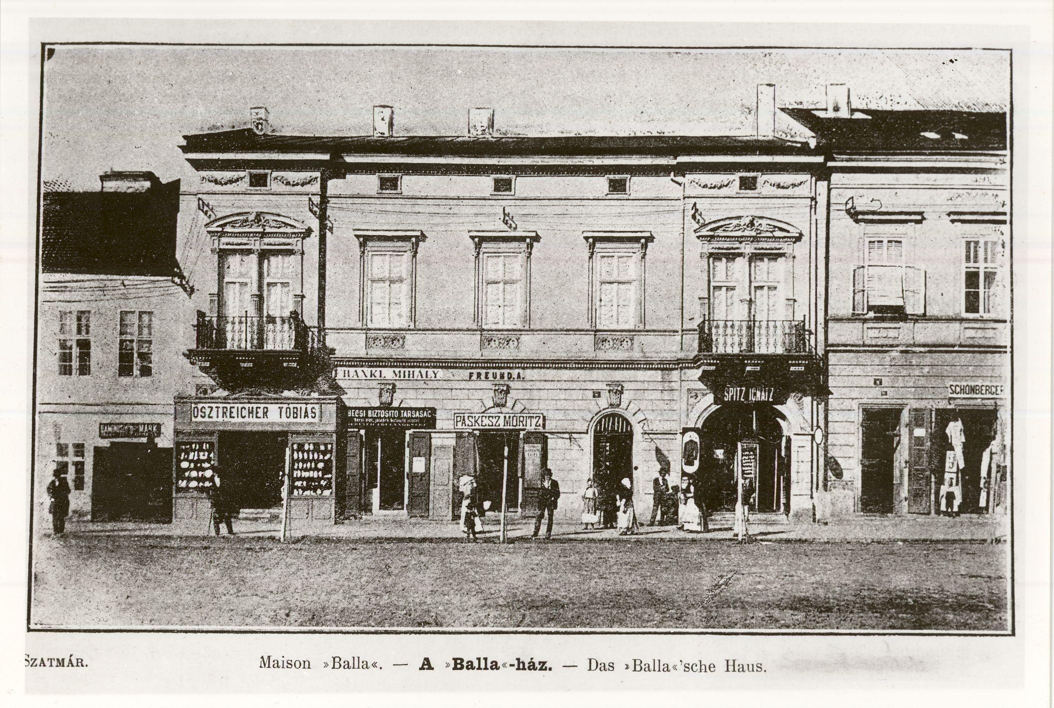 Balla ház Szatmár 1892. (Magyar Kereskedelmi és Vendéglátóipari Múzeum CC BY-NC-ND)