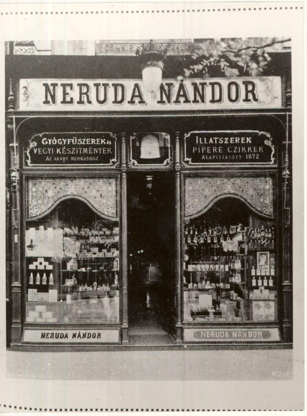 Neruda Nándor Gyógyszerek, vegyi készítmények és Illatszerek, pipere czikkek (Magyar Kereskedelmi és Vendéglátóipari Múzeum CC BY-NC-ND)