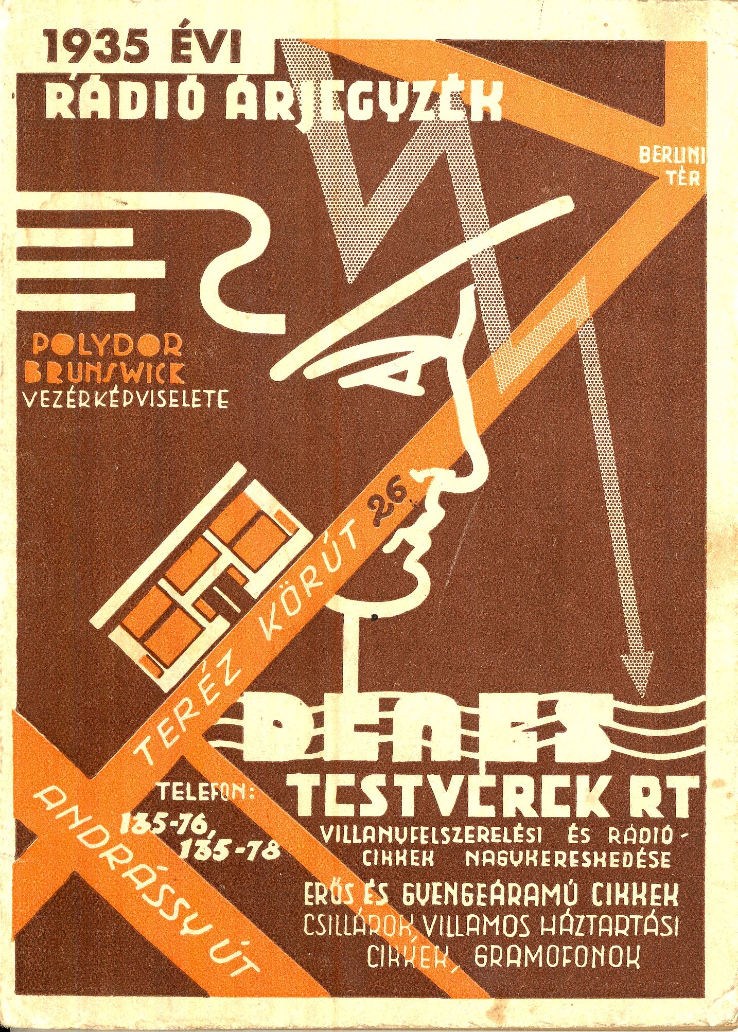 1935. évi rádió árjegyzék (Magyar Kereskedelmi és Vendéglátóipari Múzeum CC BY-NC-SA)