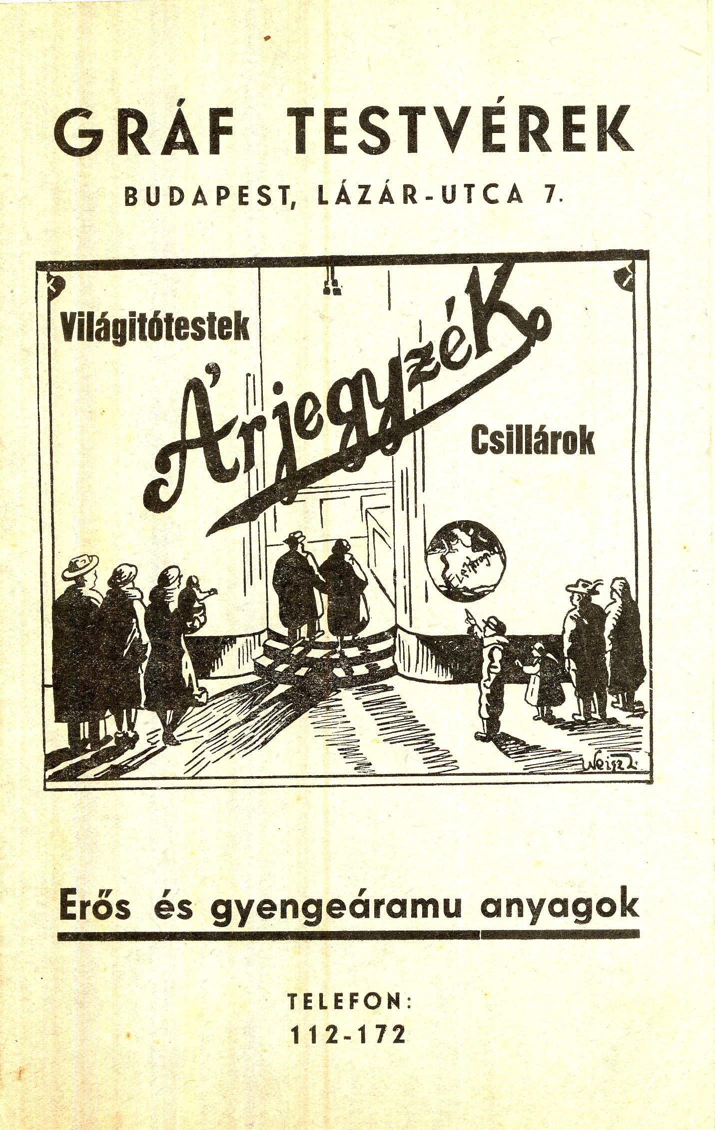 Gráf Testvérek árjegyzék (Magyar Kereskedelmi és Vendéglátóipari Múzeum CC BY-NC-SA)