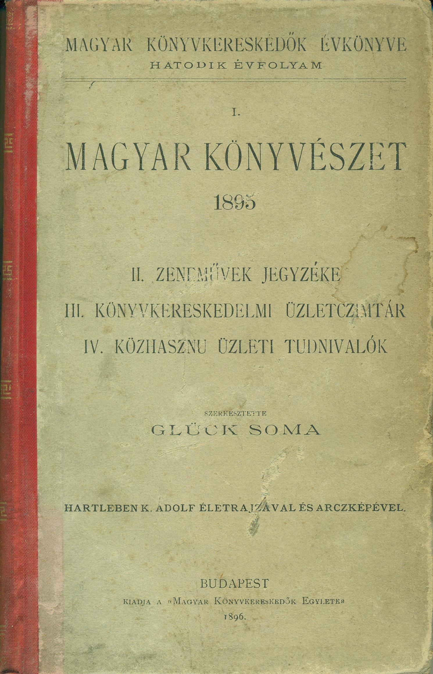Magyar Könyvkereskedők évkönyve (Magyar Kereskedelmi és Vendéglátóipari Múzeum CC BY-NC-SA)