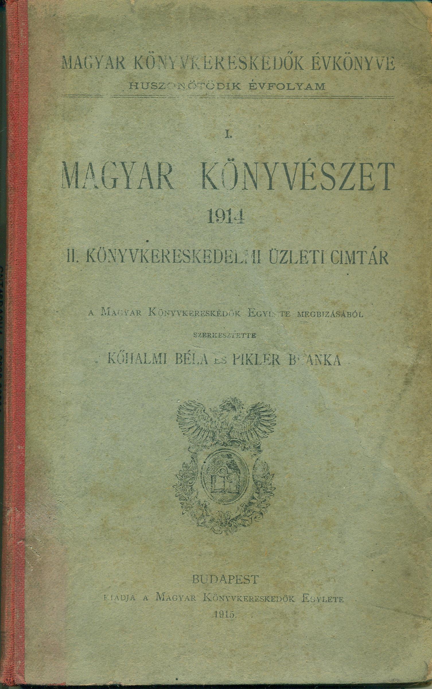 Magyar Könyvkereskedők évkönyve (Magyar Kereskedelmi és Vendéglátóipari Múzeum CC BY-NC-SA)