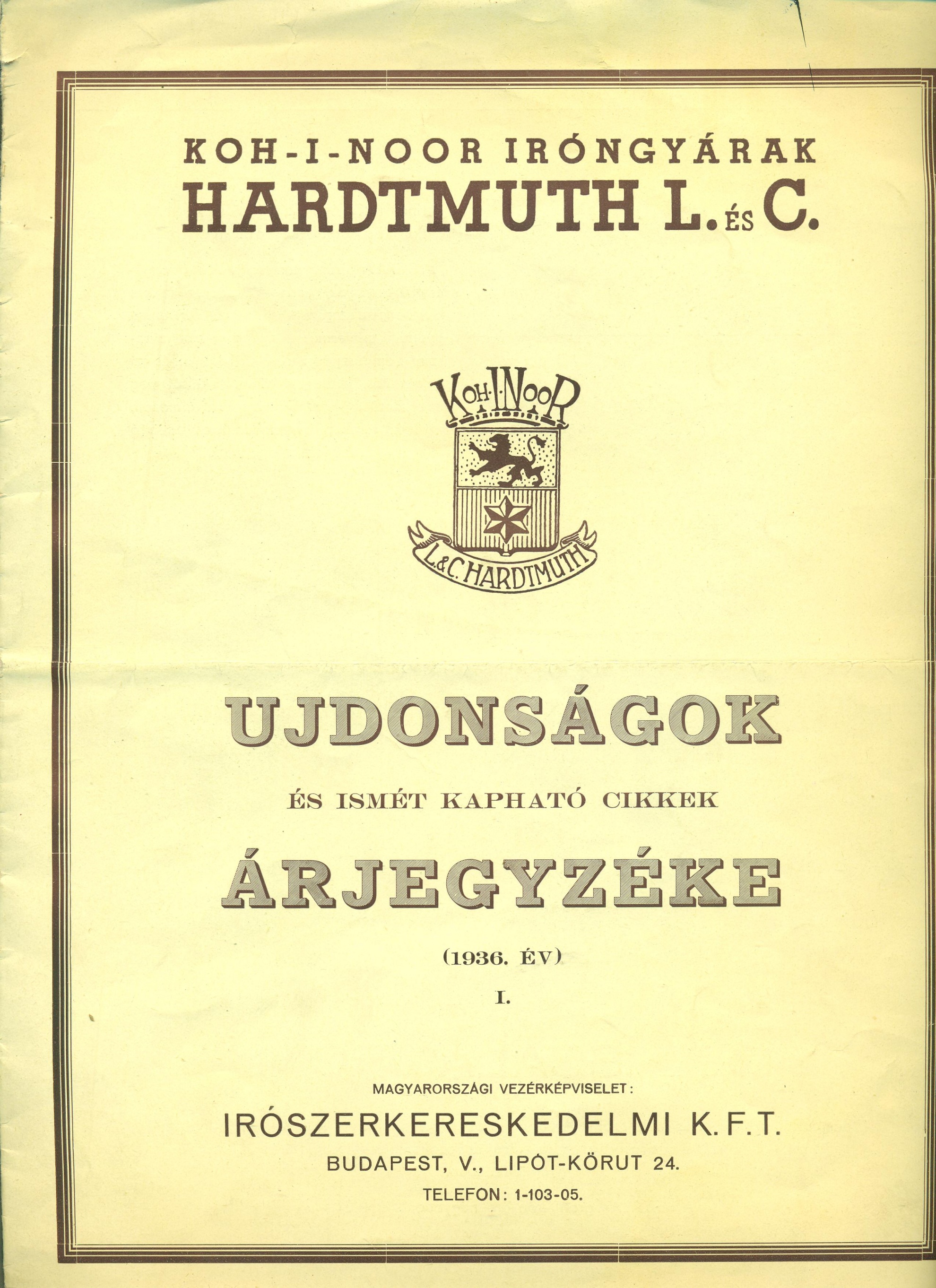 Ujdonságok és ismét kapható cikkek árjegyzéke (Magyar Kereskedelmi és Vendéglátóipari Múzeum CC BY-NC-SA)